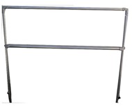 Geländer 20 - Geländer für Bühnenpodest 2 Meter breit, 90cm hoch.&nbsp; Ultraleicht aus 40mm Alurohr mit Aludruckgußecken.
